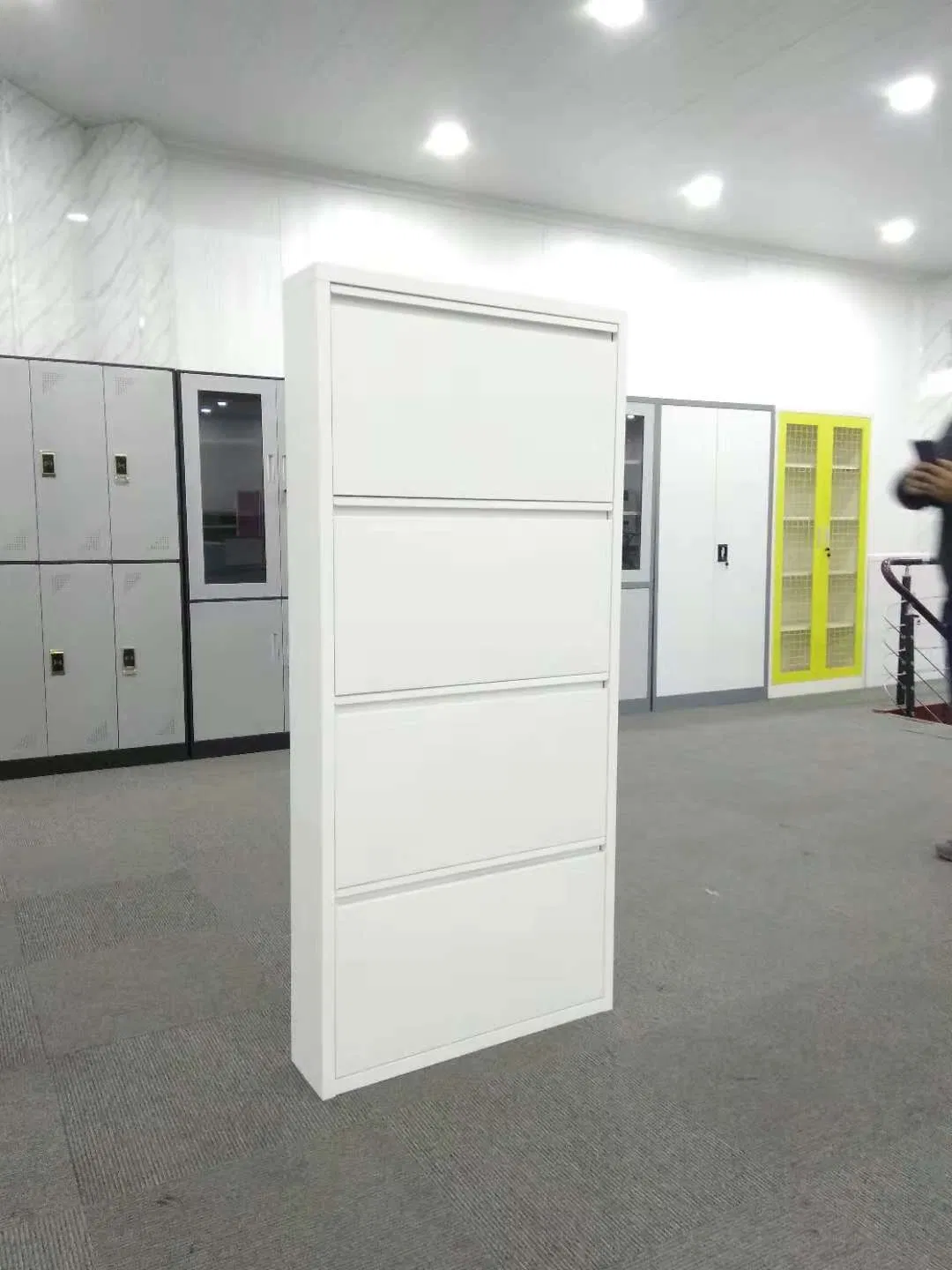 Steel Shoe Cabinet 4 Tier Metal Shoe Cabinet