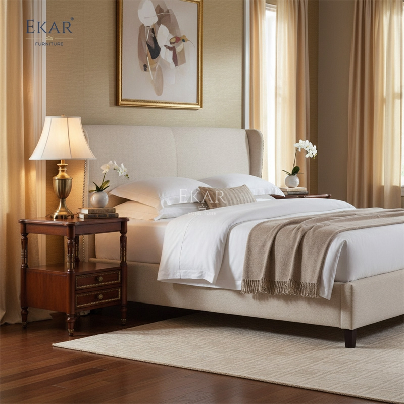 Ekar Heritage Manor Luxury Nightstand American Style Hand-Carved Bedside Table