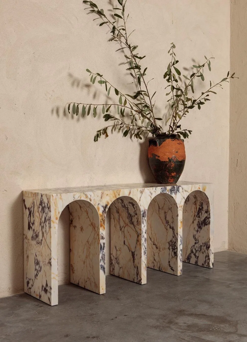 Calacatta Viola Marble Console Table Design