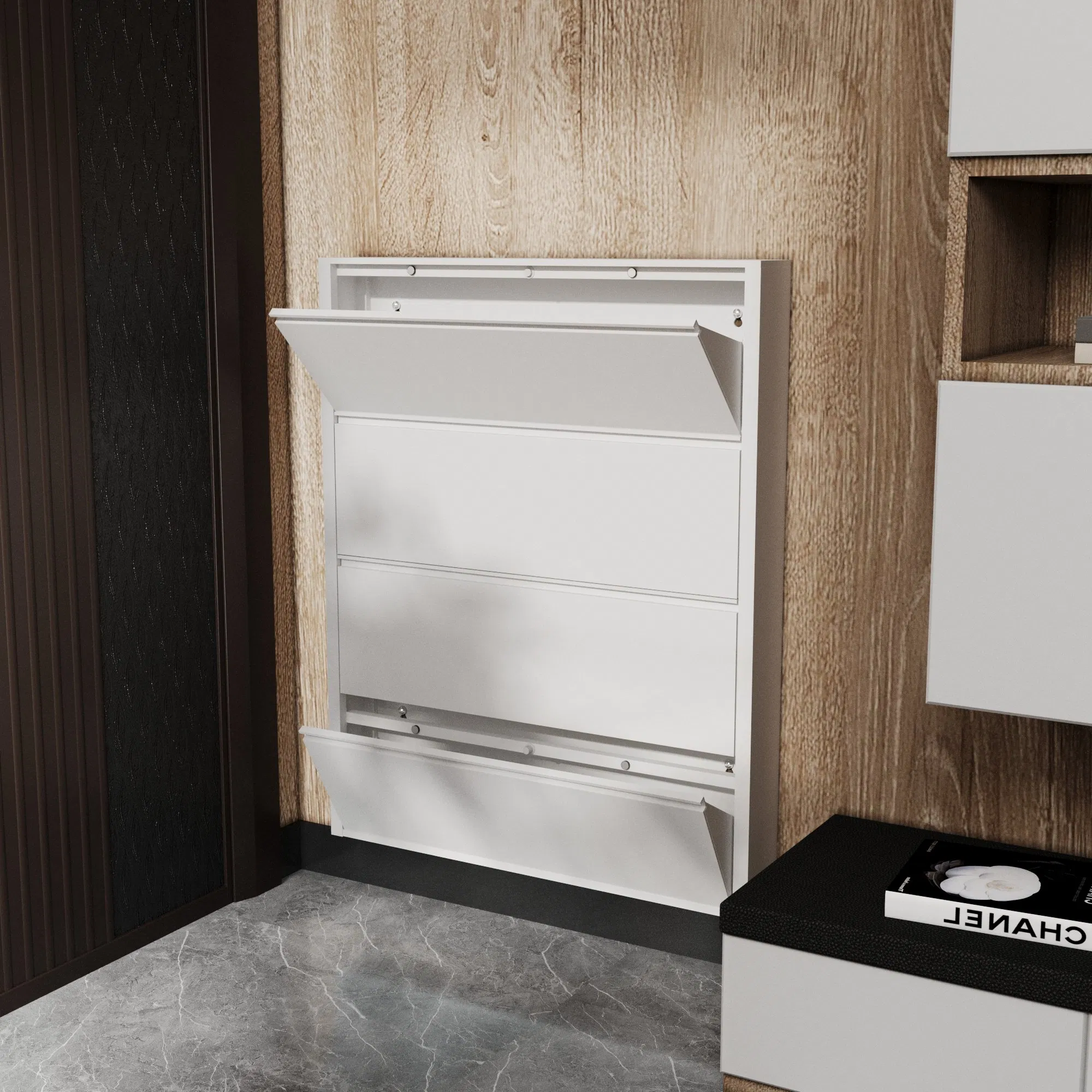 Hot Selling Home Shoes Racks Living Room Furniture Steel Shoe Shelf Cabinet