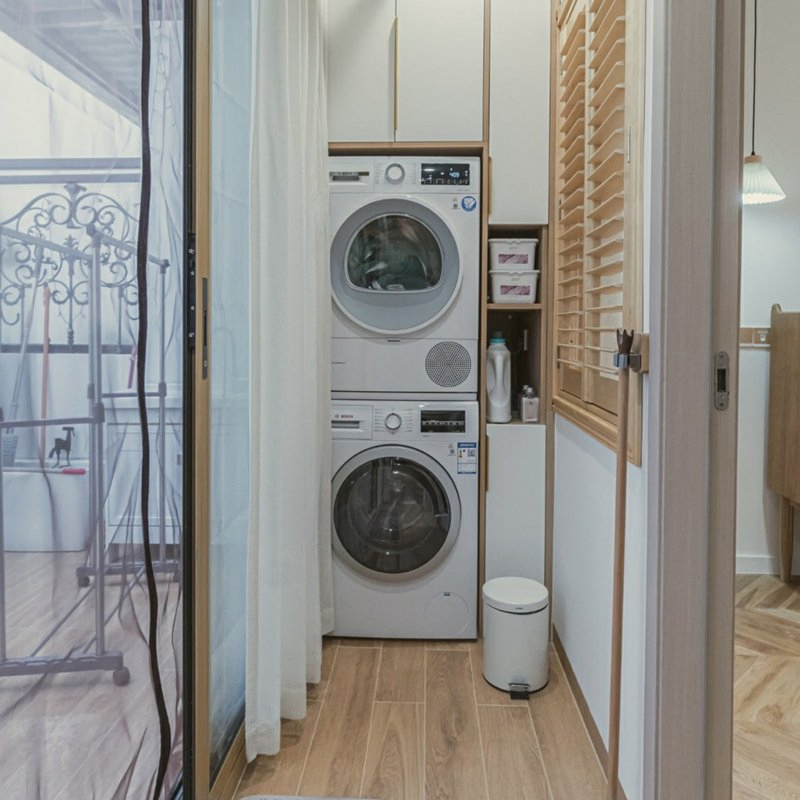 Aluminum Cabinet Layout with Dryer and Washing Machine Modern Furniture Laundry Room Storage Cabinet for Villa or House