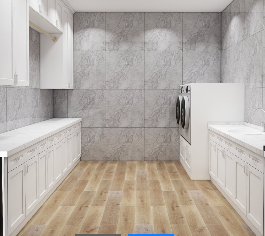 Modern White Storage Cabinet for Laundry Room Organization