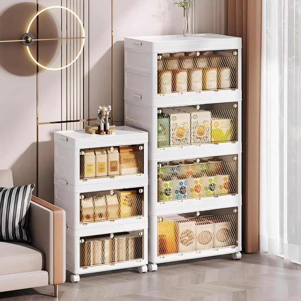 5 Layer Stackable Plastic Drawer Living Room Storage Cabinets Clear Toy Storage Bins &amp; Boxes Organizer Storage