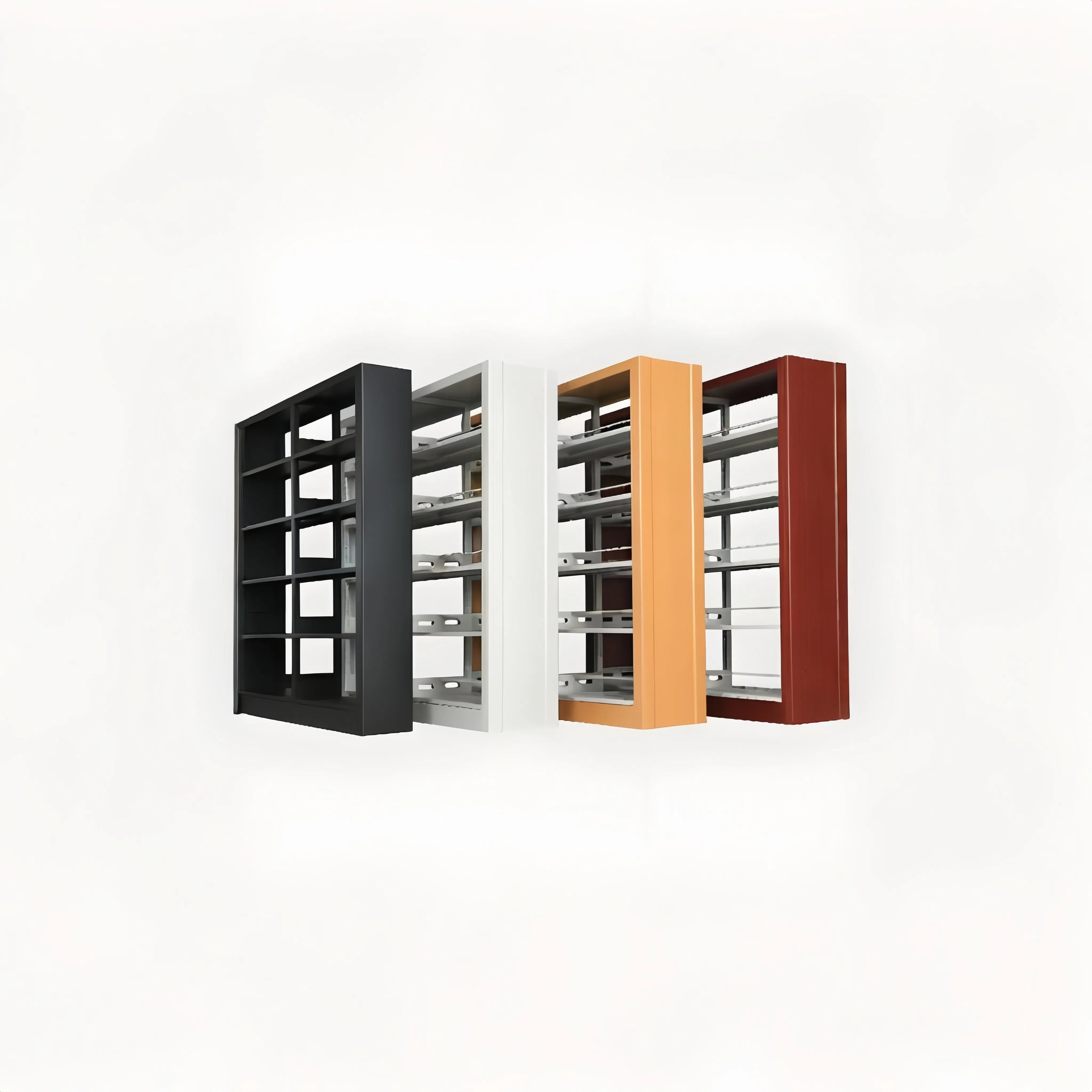 Sleek Customizable Metal and Wood Bookshelves for Modern Interiors