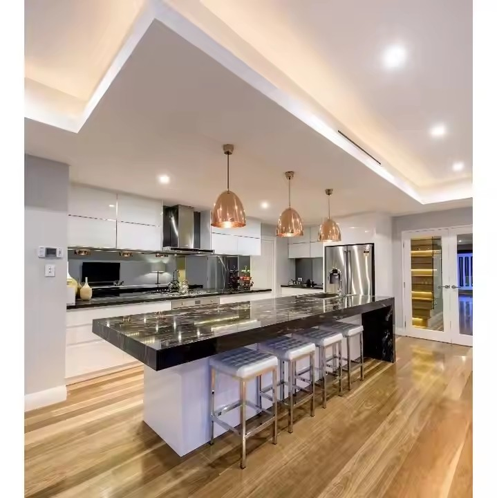 Foshan Kitchen-Pantry-Cabinets Modular Wooden Furniture Kitchen Smart Islands Cabinets Cozinha Units