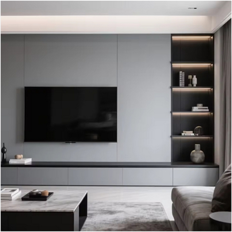 Modern Wooden TV Cabinet 2 Doors, Open Storage Shelves and 5 Support Legs, 152cm TV Unit Console Table for Living Room Bedroommodern Wooden TV Cabinet 2 Doors