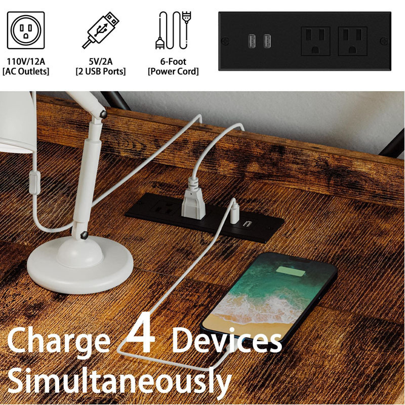 Modern Customizable Computer Desk with Bookshelf for Home Office