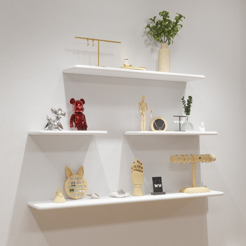 Solid Mahogany Wood Modern Chic Design Floating Wall Book Shelf