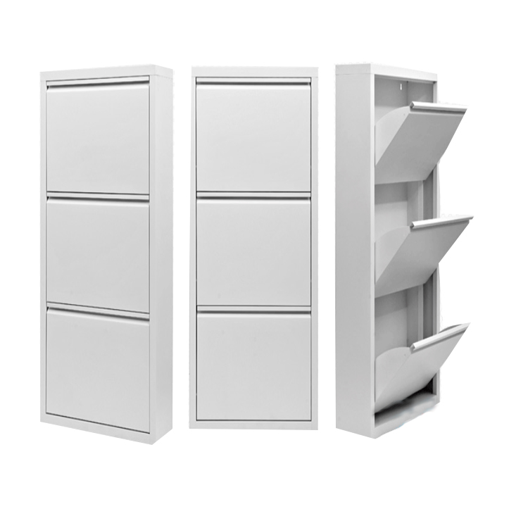 Steel Shoe Cabinet 4 Tier Metal Shoe Cabinet