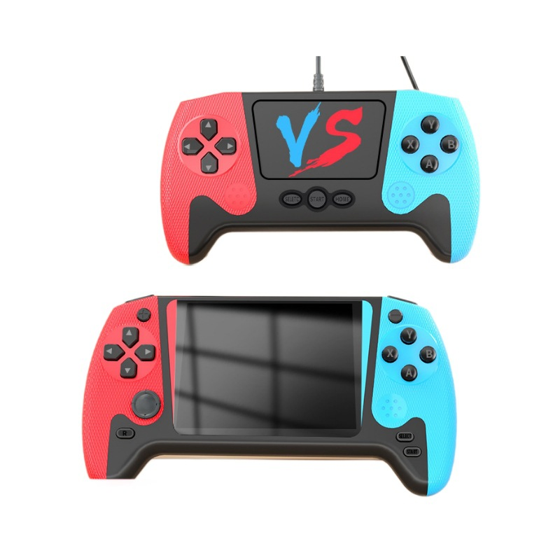 Tk Handheld Game Console 3.5-Inch Connected TV Dual Handle Handheld Console Nostalgic Retro Arcade TV Game Console