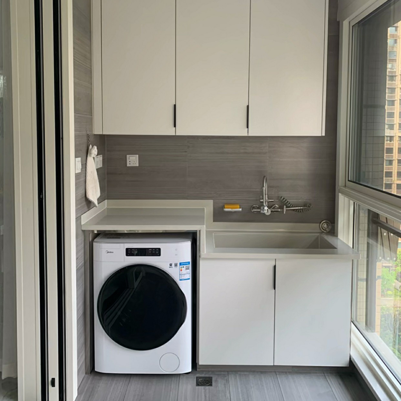 Powder-Coated Scratch-Resistant Modern Balcony Urban Housing Outdoor Laundry Storage Cabinet with Factory Price Smart Laundry Room Cabinet