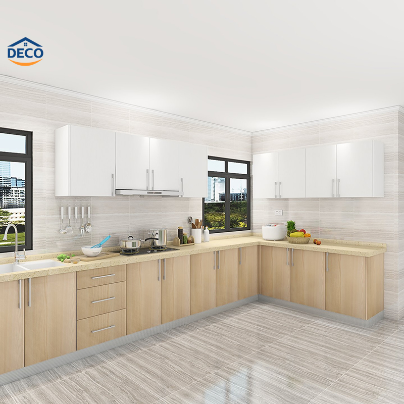 Customized Modern Storage Furniture New Kitchen Cabinets PVC Kitchen Cabinet Pantry Unit