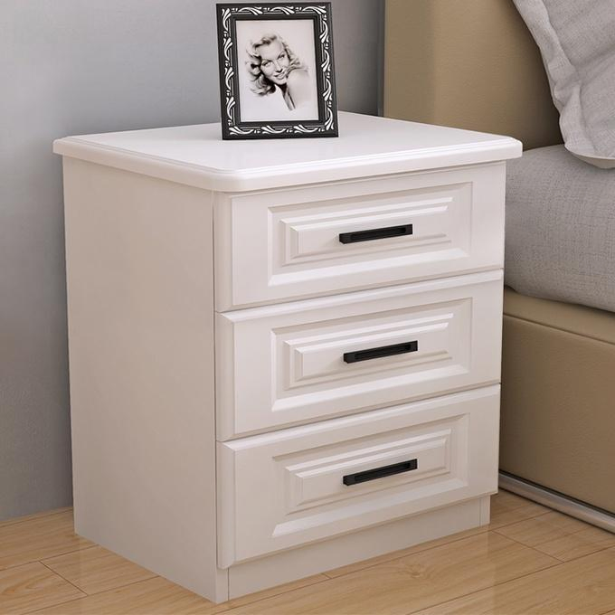 Industrial Style Black Metal Legs White Wood Storage Night Stand Bedside Table
