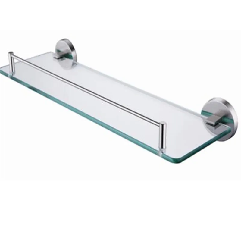 Wall Mount Floating Tempered Glass Bathroom Storage Shelf 1