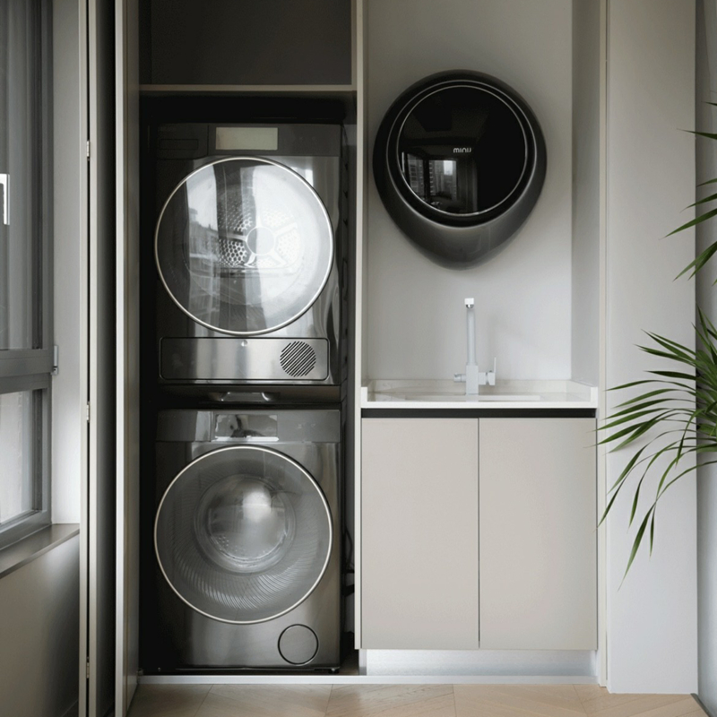 Powder-Coated Scratch-Resistant Modern Balcony Urban Housing Outdoor Laundry Storage Cabinet with Factory Price Smart Laundry Room Cabinet