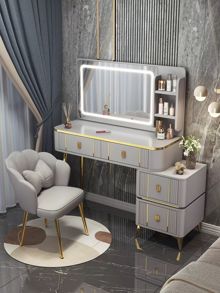 Modern Luxury High Quality Bedroom Furniture Adjustable Makeup Beauty Mirror Dressing Table