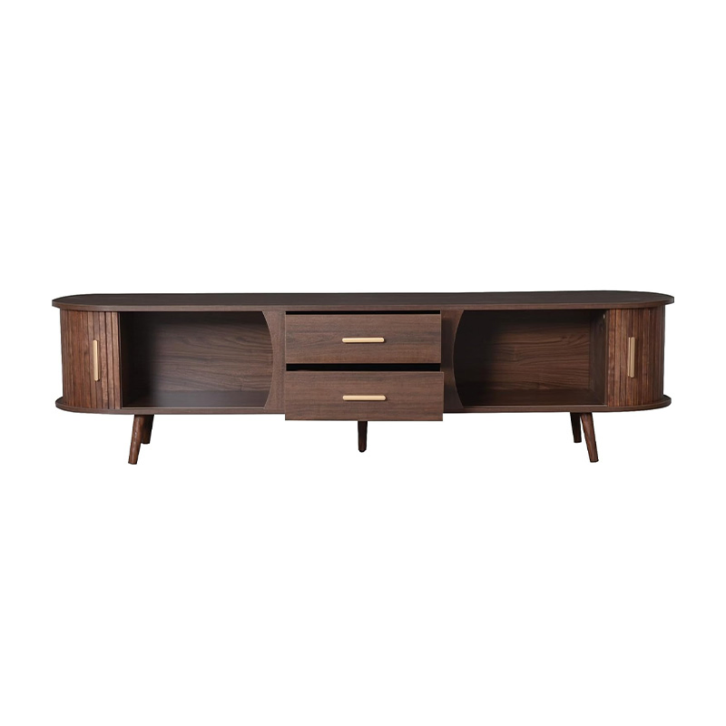70" Multifunctional Medieval Groove Tambour TV Console