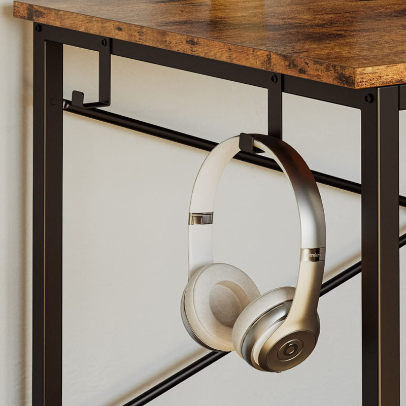 Modern Customizable Computer Desk with Bookshelf for Home Office