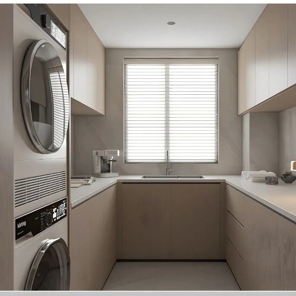 Guangzhou Foshan Furniture Factory Custom Laundry Room Cabinet with Hand Basin