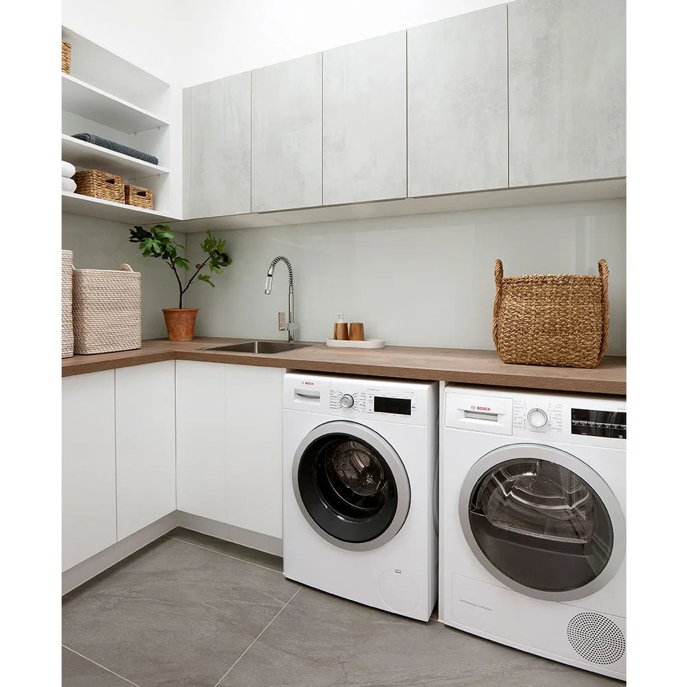 China Factory Outlet High Quality Modern Style Home Furniture Custom PVC High Gloss Waterproof Laundry Room Storage Sink Cabinet