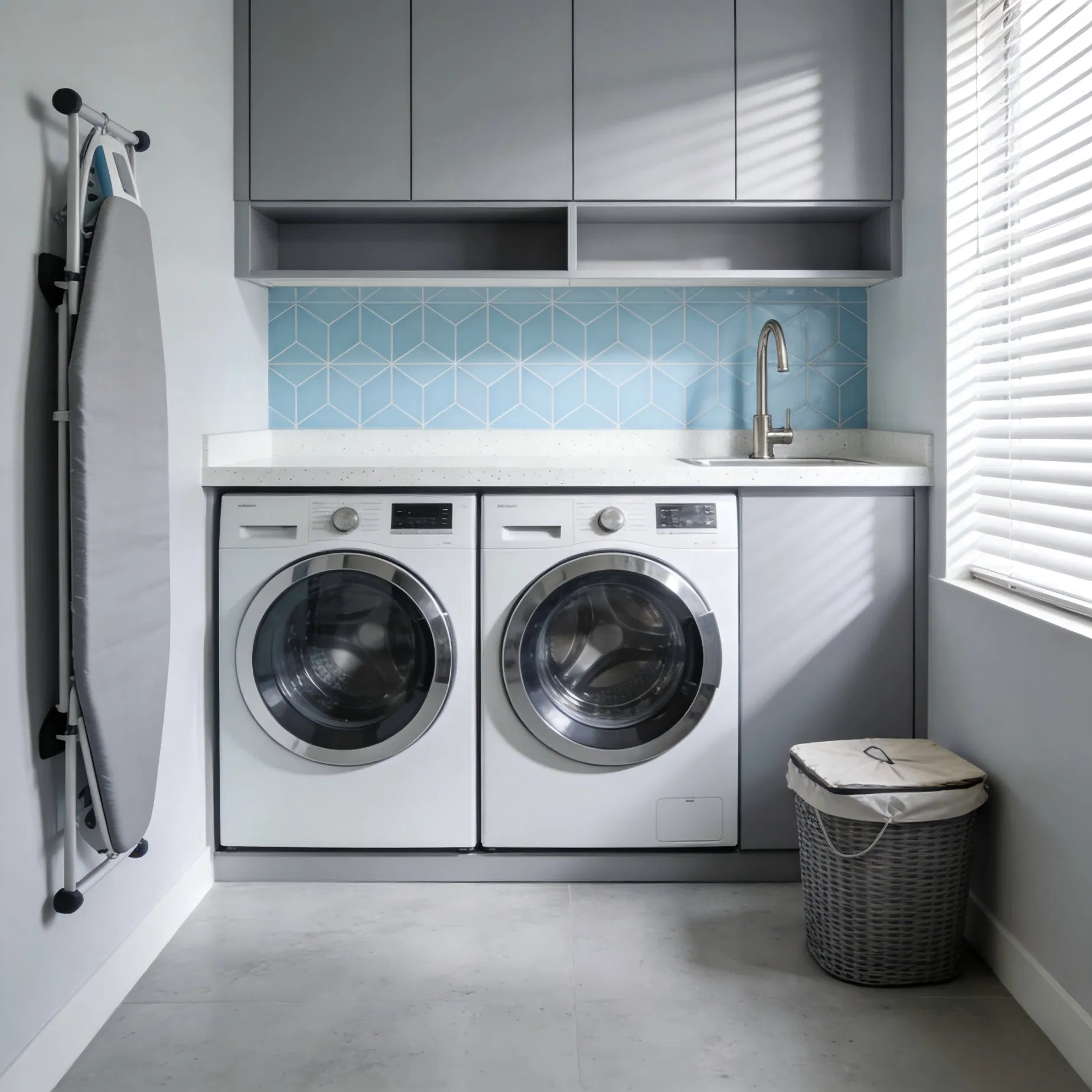 Laundry Cabinet Storage Unit for Household Utility Room