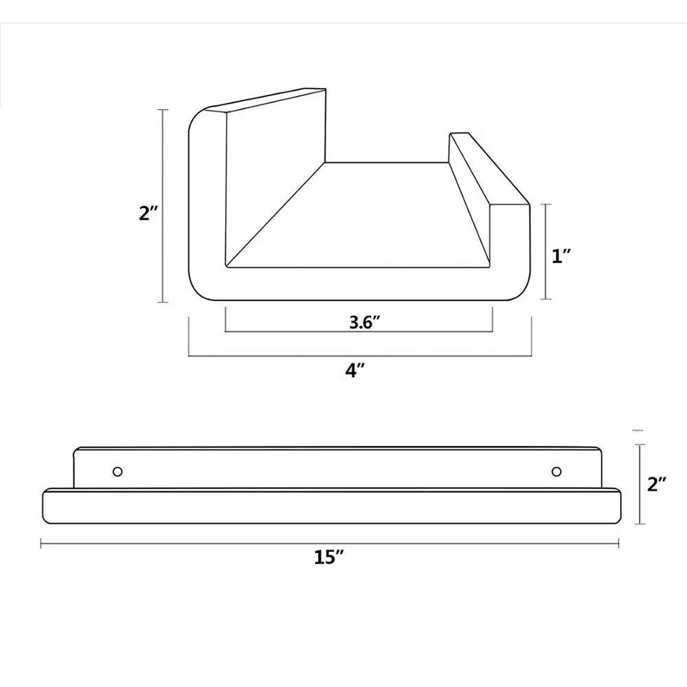 Customized Floating Wall Mounted Bookshelf Clear Acrylic Shelf for Living Room Decoration