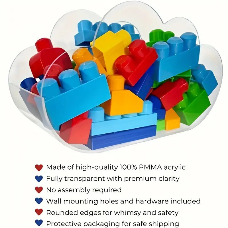 Clear Acrylic Floating Shelves, Wall Mounted Display Ledge for Bathroom, Bedroom &amp; Living Room.