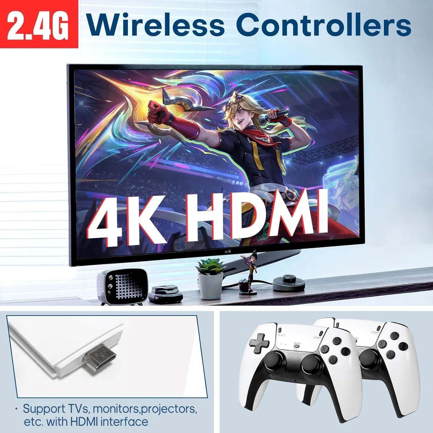 OEM Wireless 4K Game Stick TV Home Gamepads Retro Video Game Console