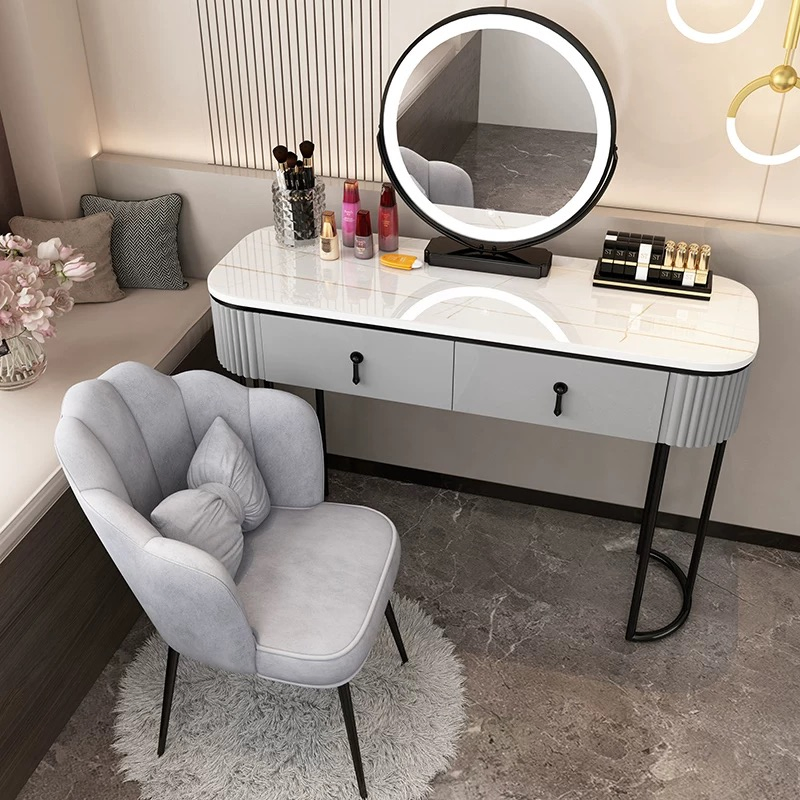 Modern Luxury High Quality Bedroom Furniture Adjustable Makeup Beauty Mirror Dressing Table