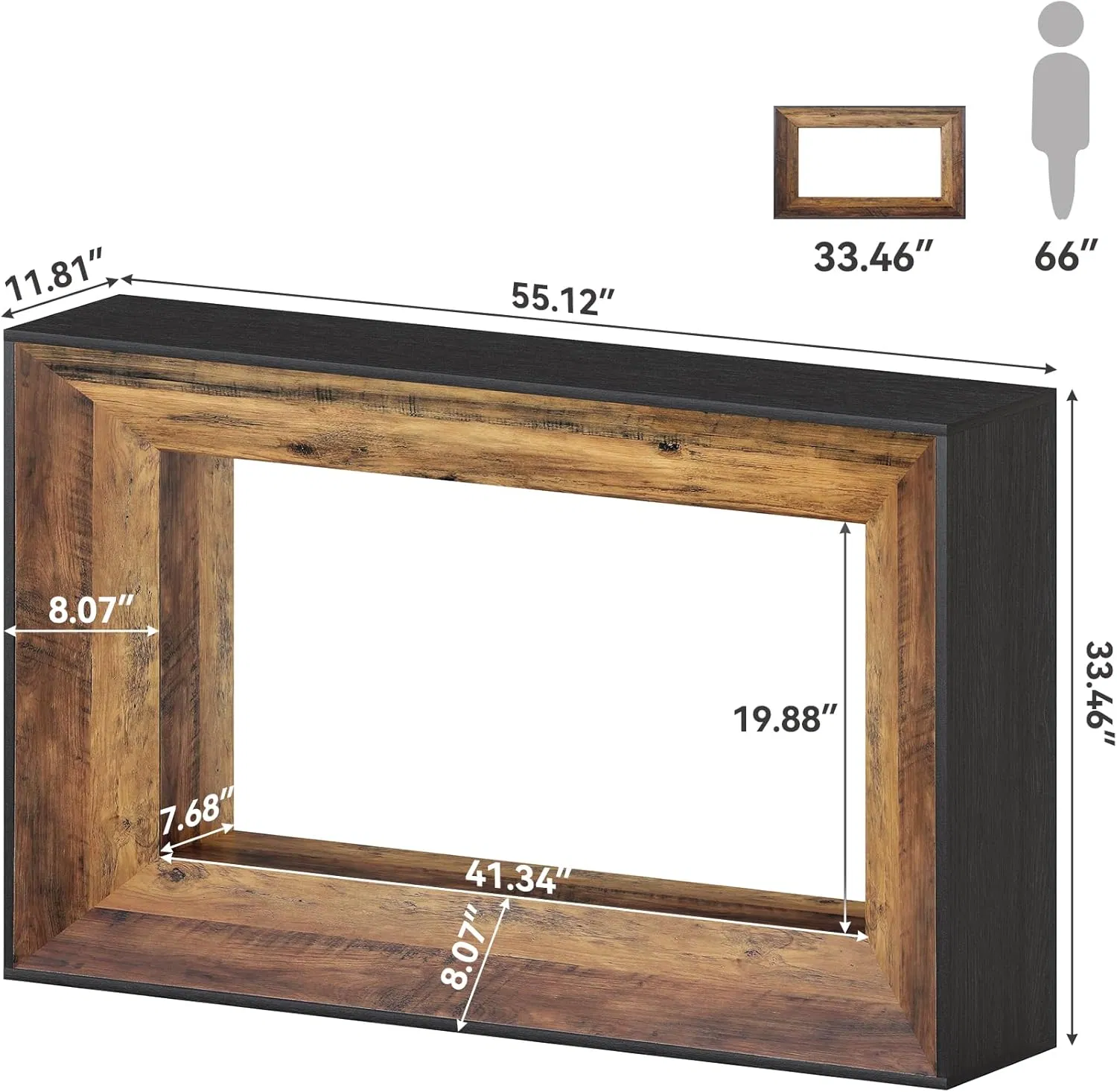 Narrow Rectangular Console for Living Room Entryway Hallway with Storage