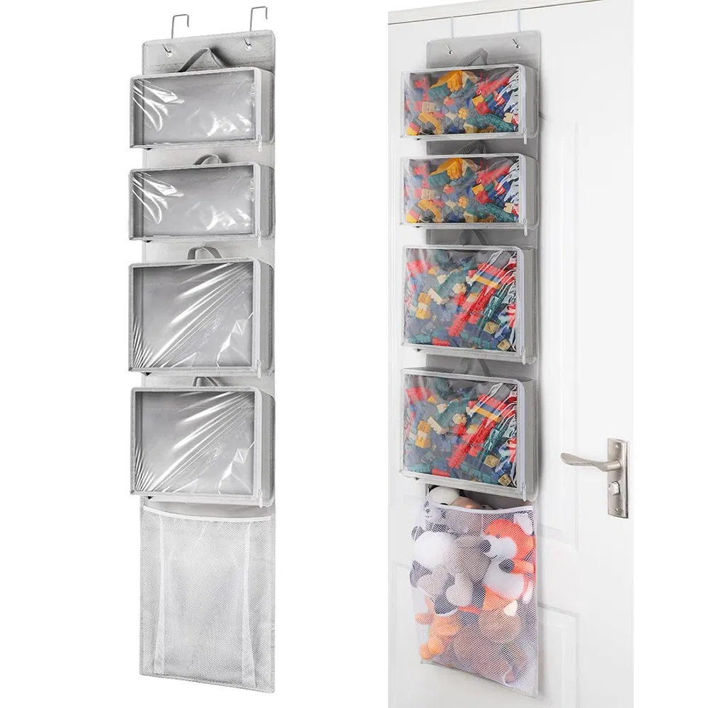 Removable PVC Toy Hanging Storage Bag Over The Door Organizer for Children