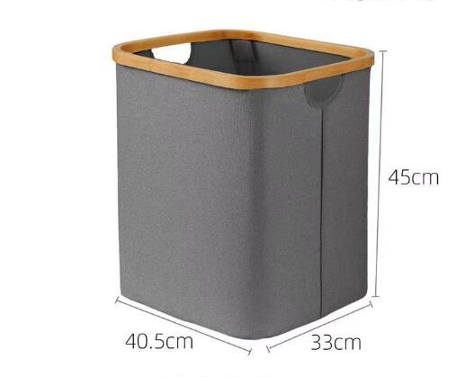 Foldable Bamboo &amp; Fabric Storage Basket Toy Organizer