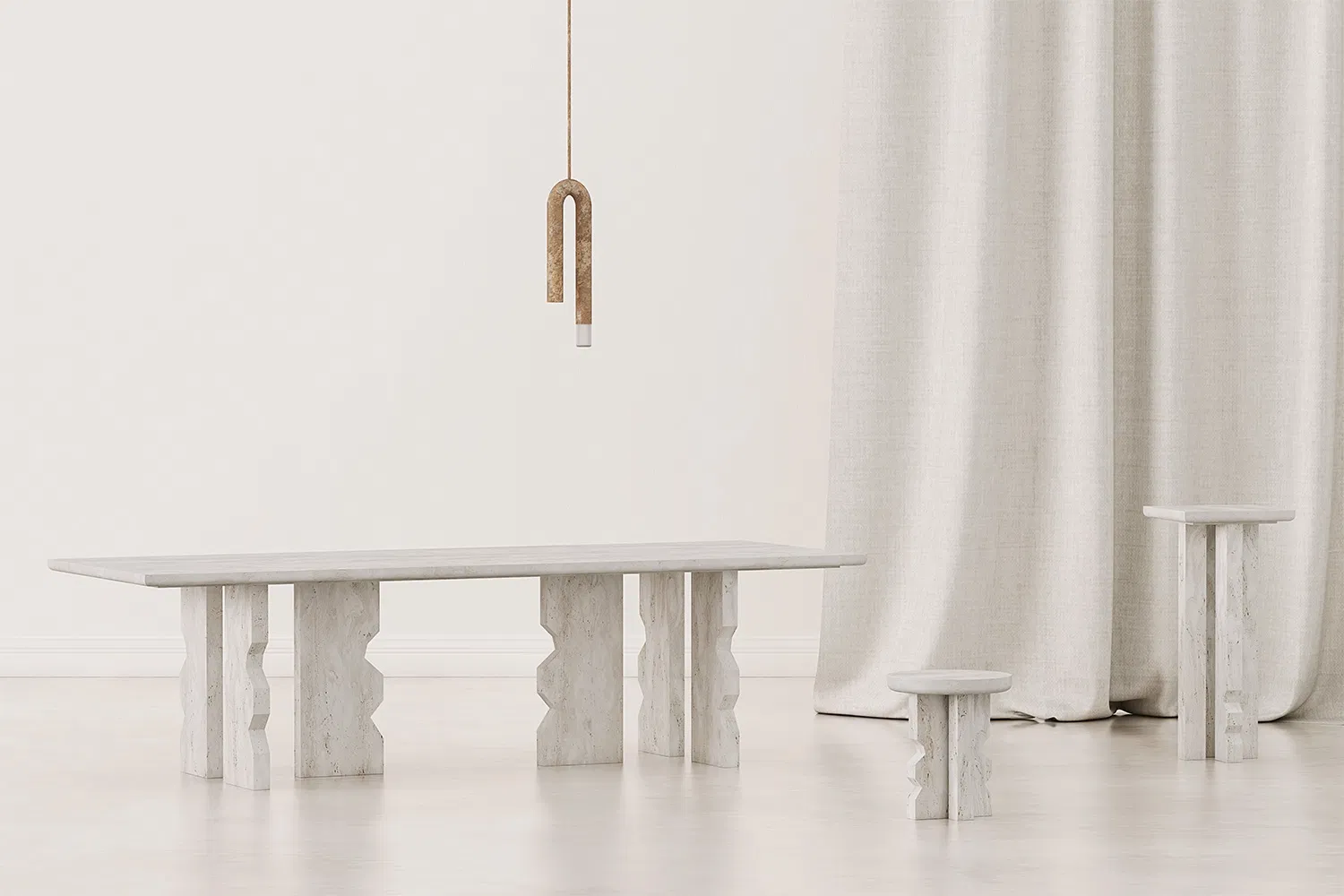 Alabastrino Travertine Console Table View 1