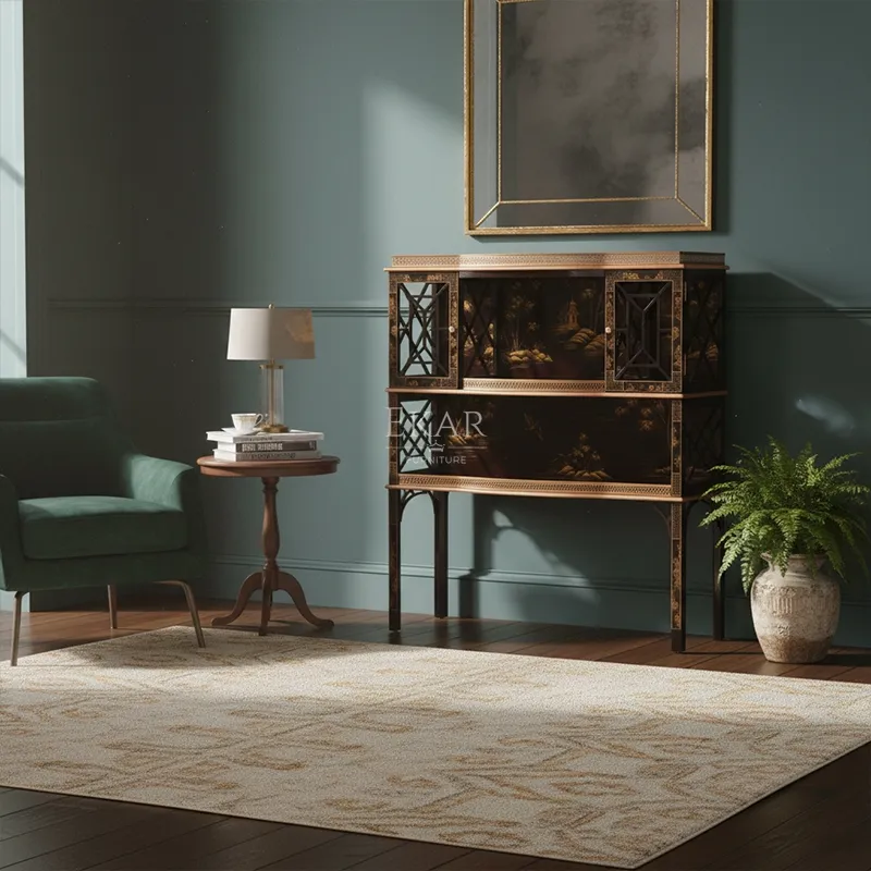 Luxury Console Hand-Painted Cabinet View 1