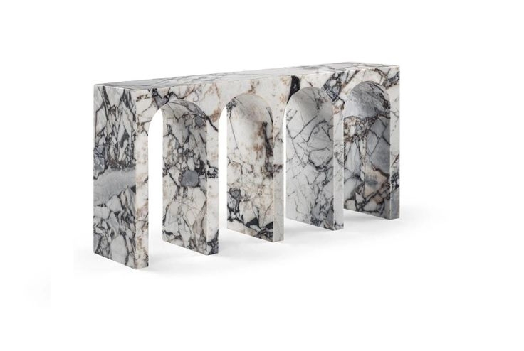 Italian Calacatta Viola Marble Console Table Modern Hallway Entryway Design