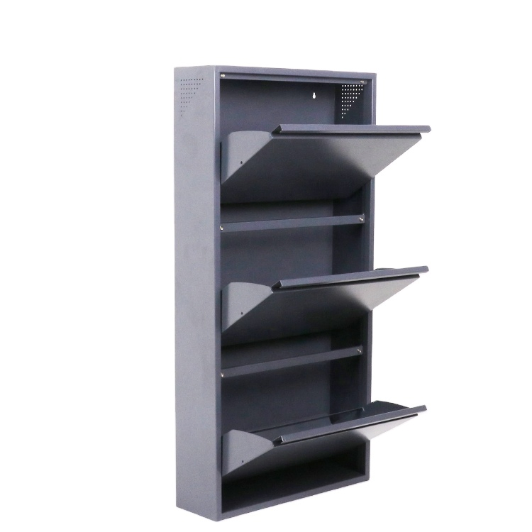 12 Pairs Home Shoe Rack Cabinet Furniture Wall Mount Metal Shoe Storage Shelf Organizer