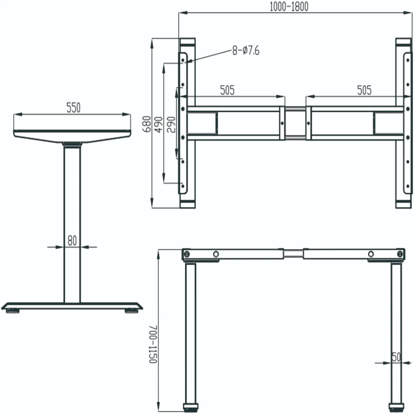 Ws-Ss2bj-1 Modern Design Dual Motor Ergo Smart Electric Height Adjustable Standing Desk Frame for Home Office Furniture