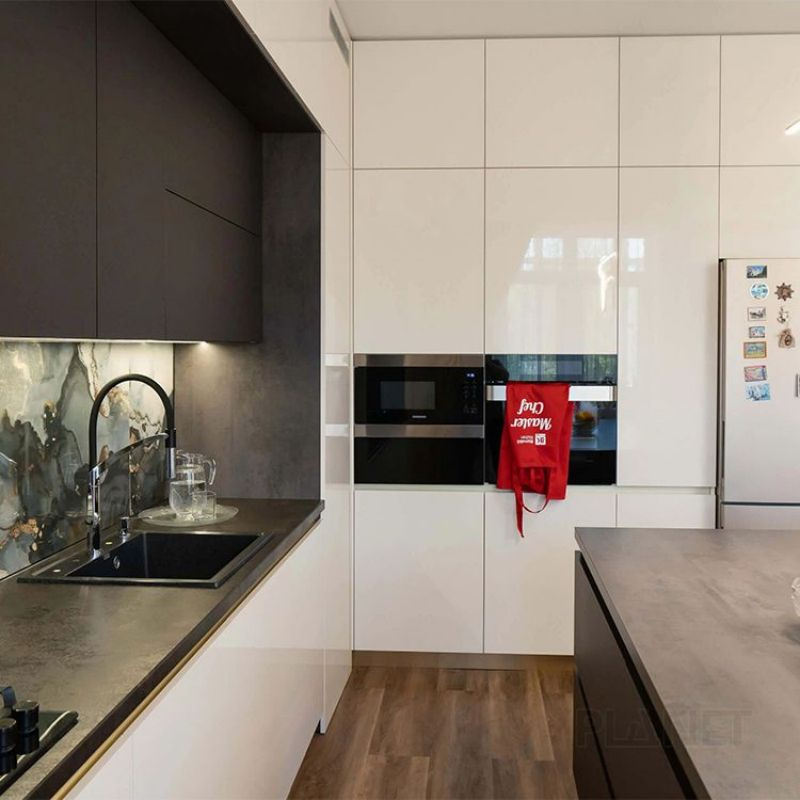 Wholesale L-Shaped Storage Designs Island Lacquer New Arrival Modern Design Melamine Pantry Kitchen Cabinet Unit