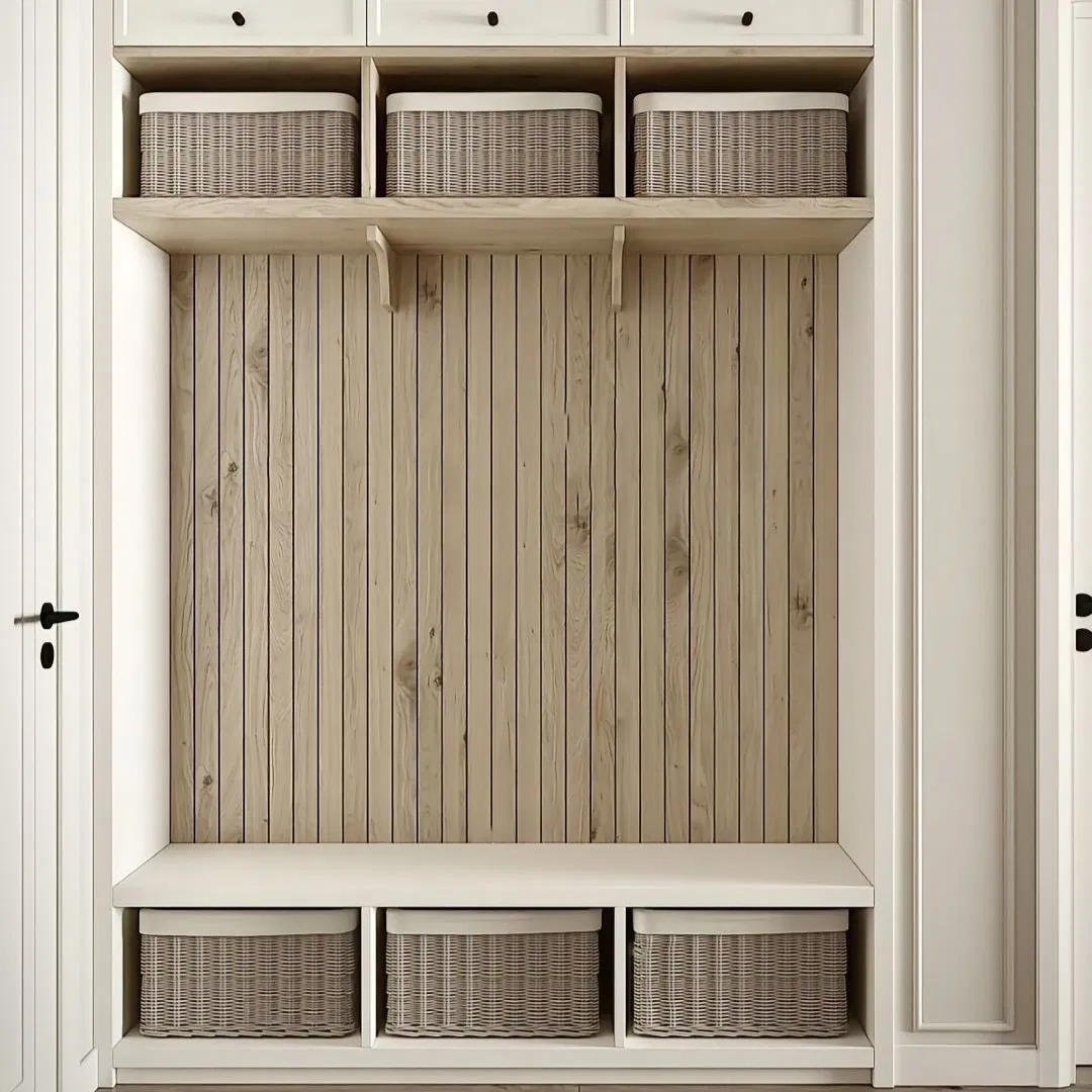 Traditional Style Light Green Louver Cabinet Door Breathable Shoe Cabinet Residential Home Shoe Cabinet Durable Wooden Custom Shoe Cabinet