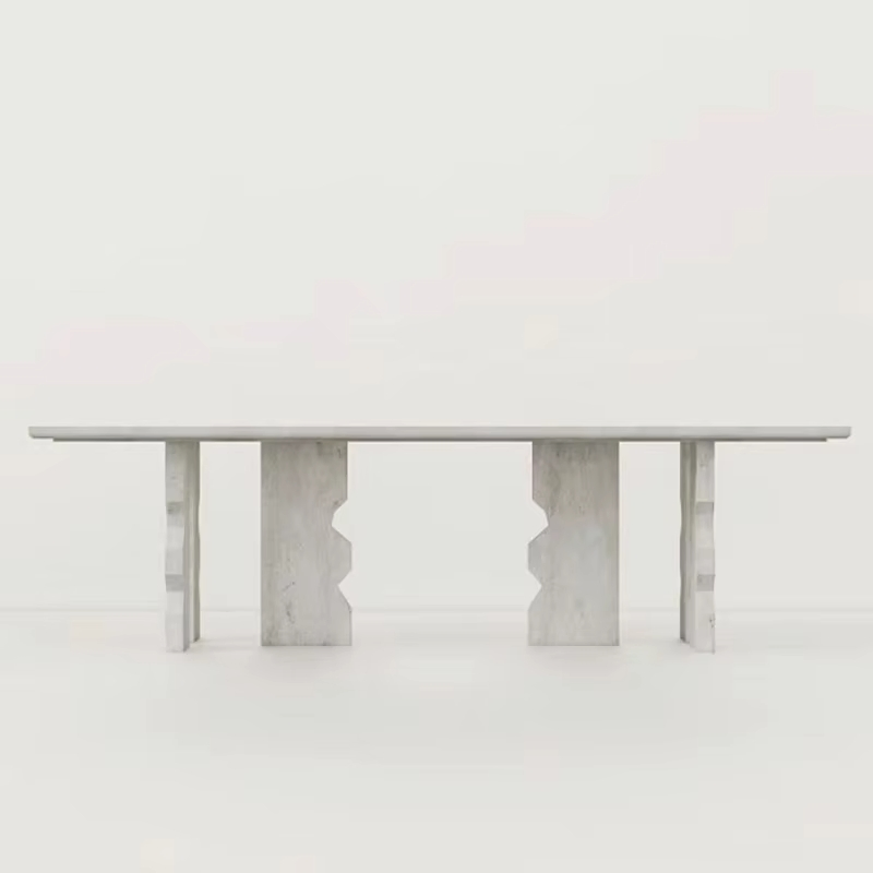 Alabastrino Travertine Rectangle Console Table for Luxury Hotel &amp; Villa Modern Entryway Design