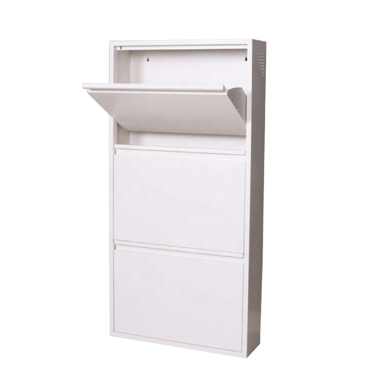 12 Pairs Home Shoe Rack Cabinet Furniture Wall Mount Metal Shoe Storage Shelf Organizer