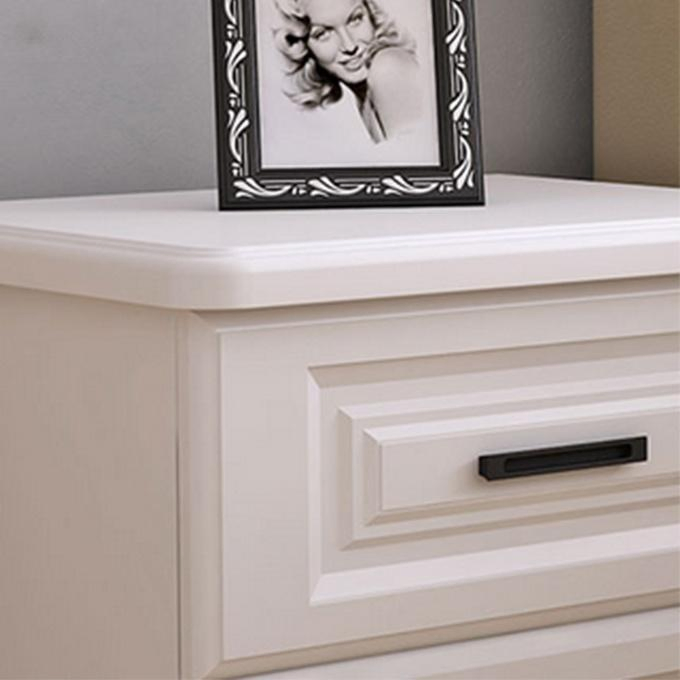 Industrial Style Black Metal Legs White Wood Storage Night Stand Bedside Table