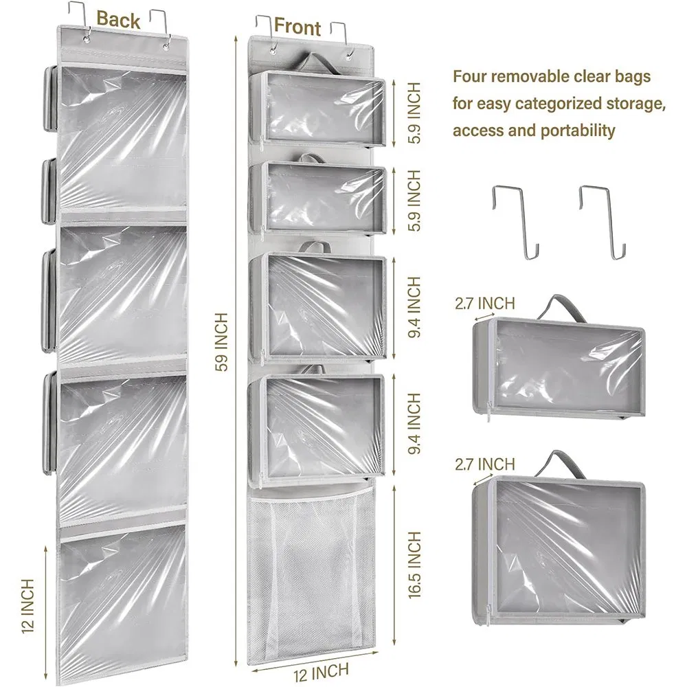 Removable PVC Toy Hanging Storage Bag Over The Door Organizer for Children