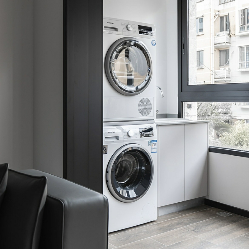 Luxury Design Plywood Compact Laundry Room Cabinet in Wall Bathroom Laundry Cabinet and Washing Machine Storage for Modern Apartment Use