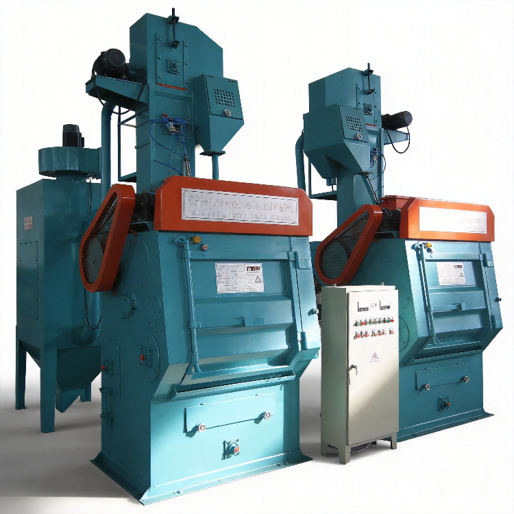 Q326 Tumble Shot/Sand Blast Machine for Small Parts Cleaning New Condition with Motor Engine Bearing for Manufacturing Plant