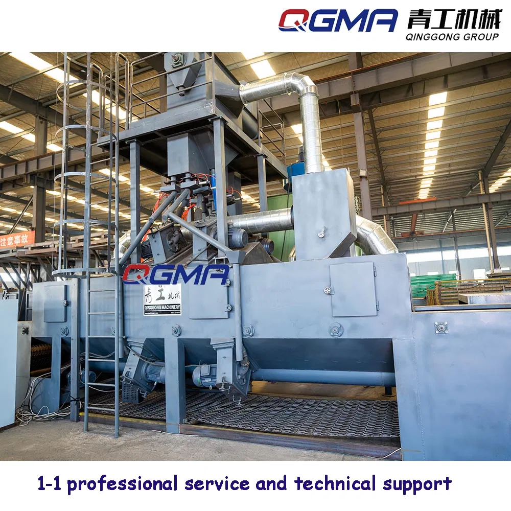 Roller Conveying Wheel Blasting Machine for Motor Shells Cleaning Steel Wire Mesh Belt Shot Blasting Machine