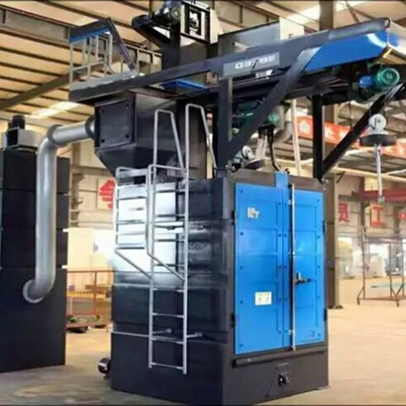 High-Capacity Industrial Hook Type Through Shot Blasting Machine