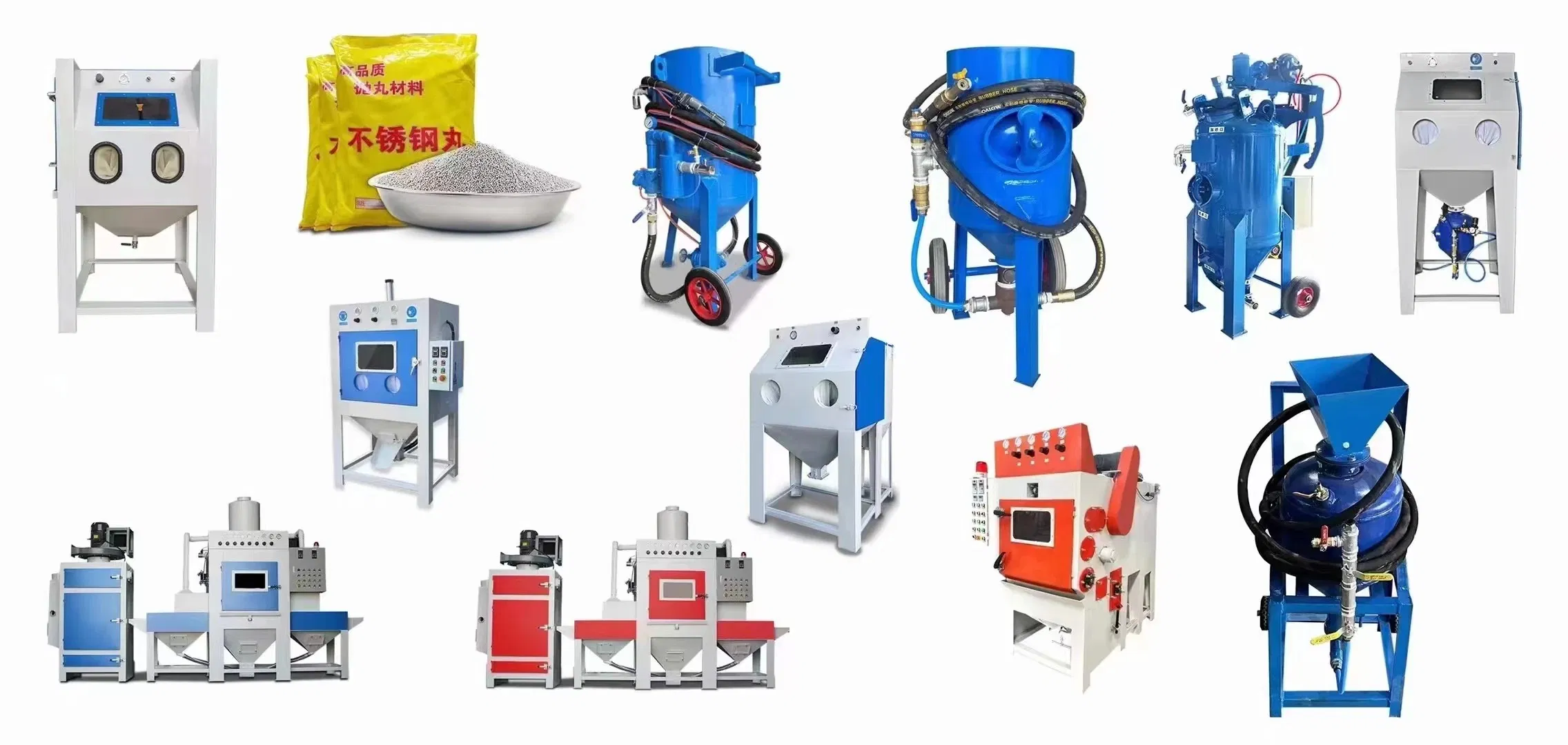 Belt-Driven Continuous Sandblasting System with 8 Blast Guns 700-1500PCS/Hour Output Conveyor Type Sand Blasting Machine