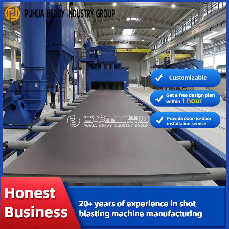 Q69 Roller Passing Shot Blasting Machine for Removing Rust on The Surface of Steel Plates and Sections