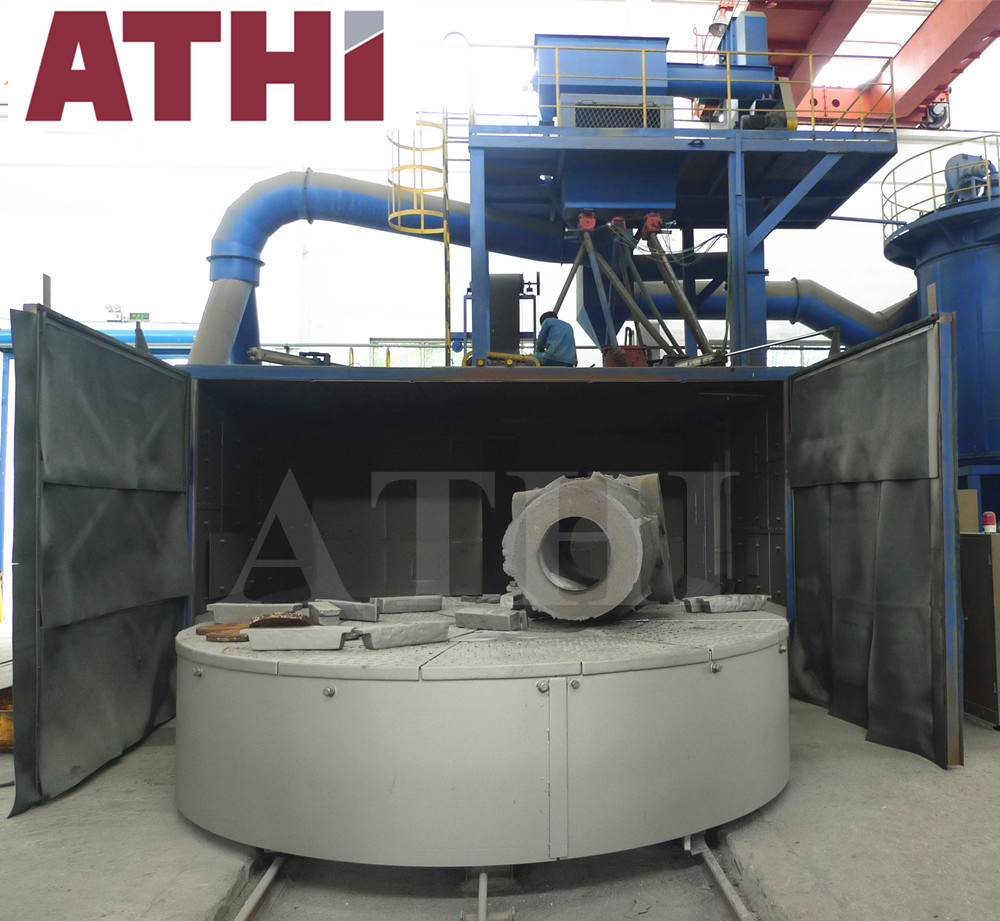 Q76 Series Table Trolley Bogie Type Shot Blasting Machine for Flanges Big Heavy Parts Surface Cleaning